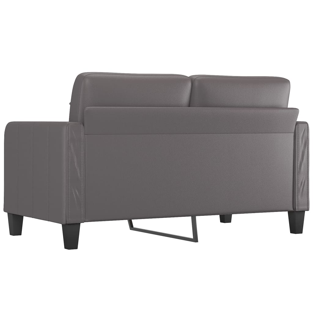 2-Seater Sofa Grey 140 cm Faux Leather