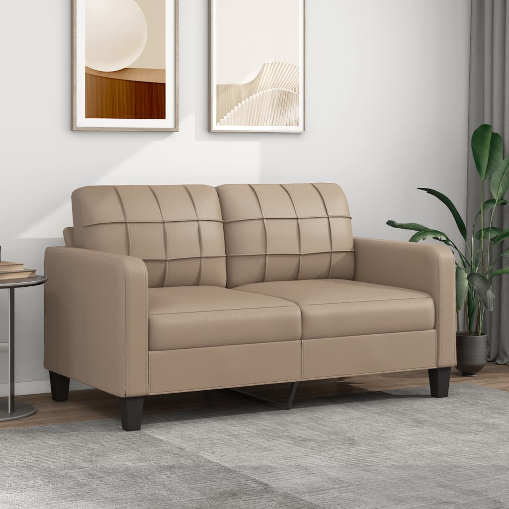 2-Seater Sofa Cappuccino 140 cm Faux Leather