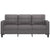 3-Seater Sofa Grey 180 cm Faux Leather