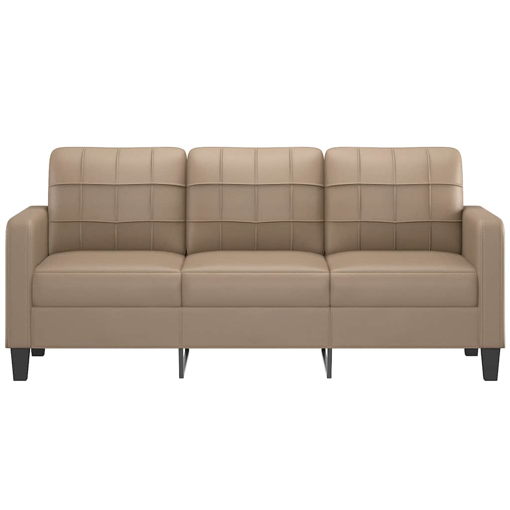 3-Seater Sofa Cappuccino 180 cm Faux Leather