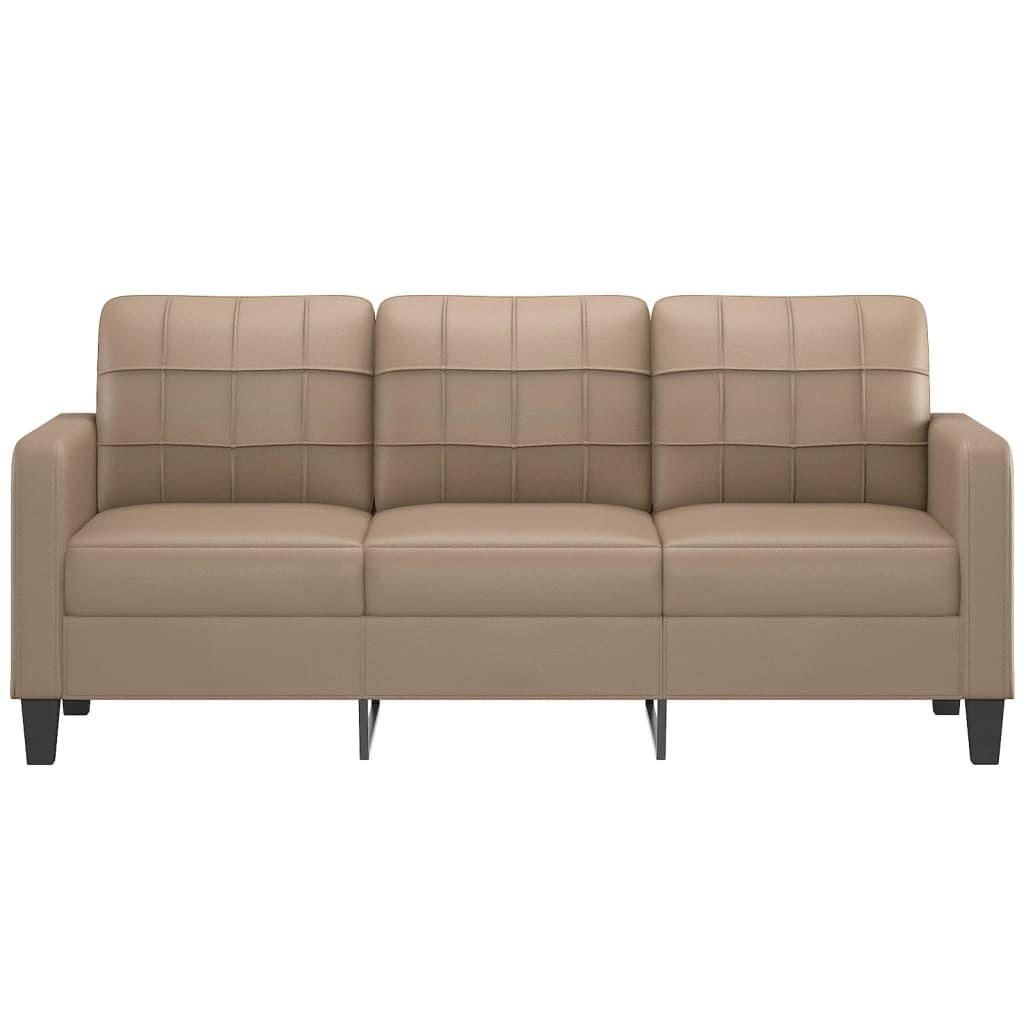 3-Seater Sofa Cappuccino 180 cm Faux Leather