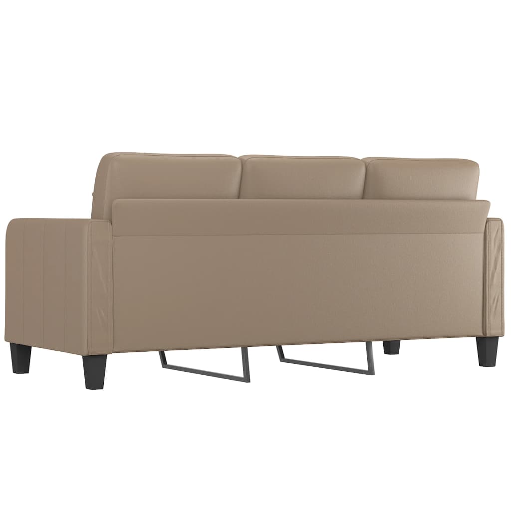 3-Seater Sofa Cappuccino 180 cm Faux Leather