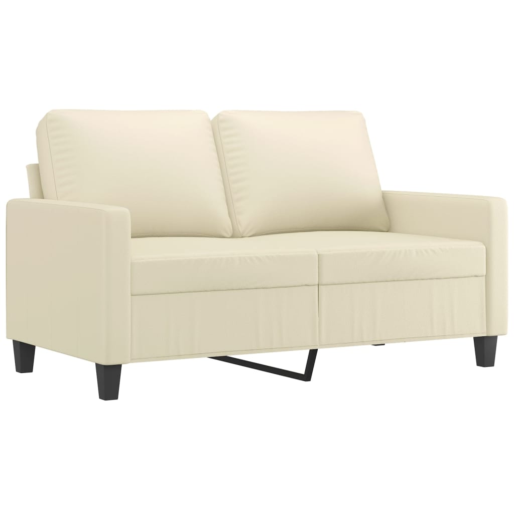 2-Seater Sofa Cream 120 cm Faux Leather