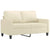 2-Seater Sofa Cream 120 cm Faux Leather