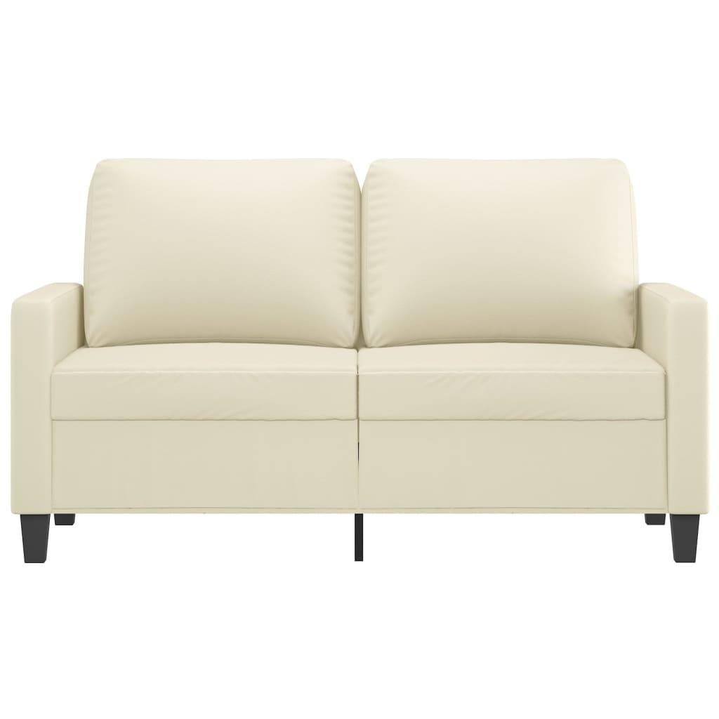 2-Seater Sofa Cream 120 cm Faux Leather