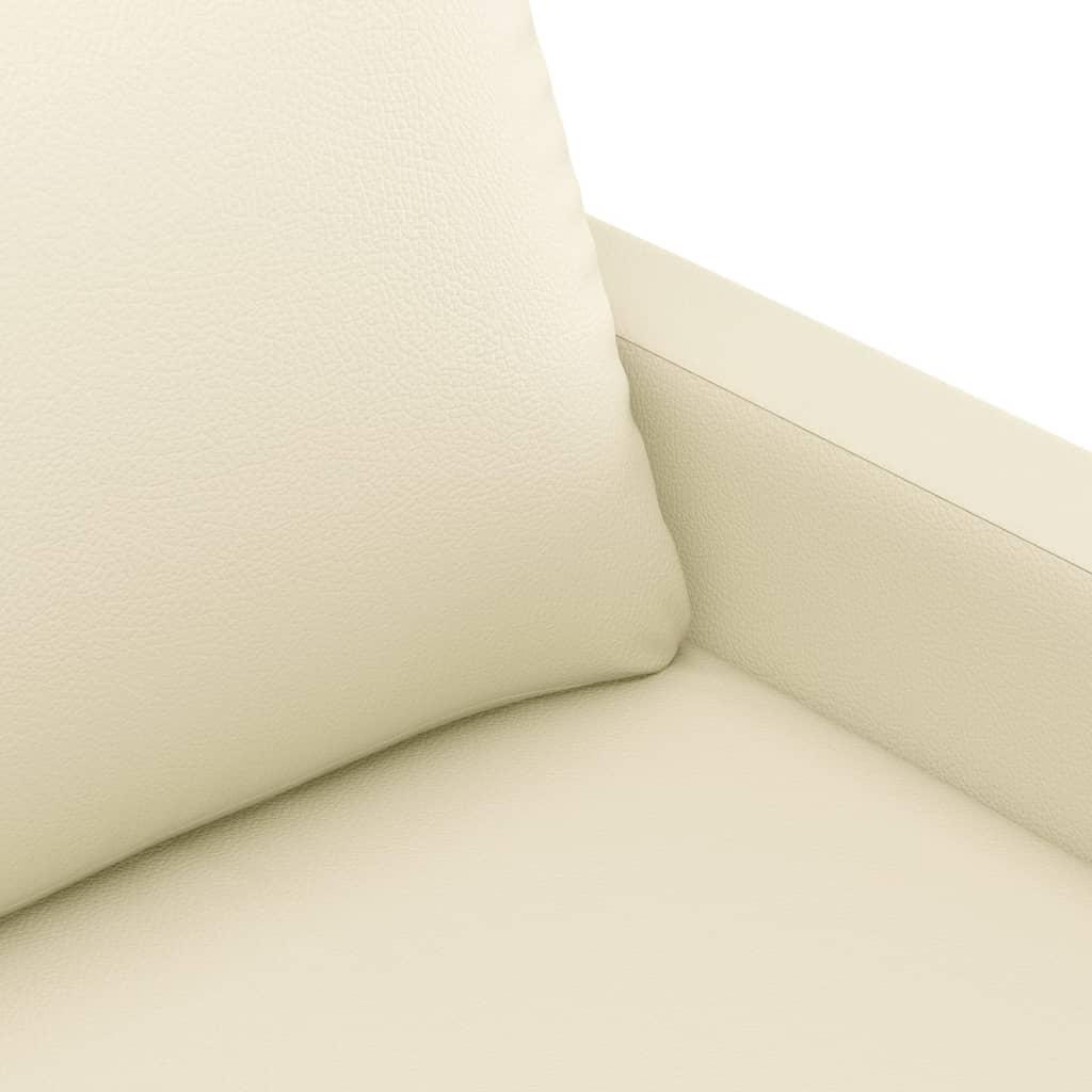 2-Seater Sofa Cream 120 cm Faux Leather