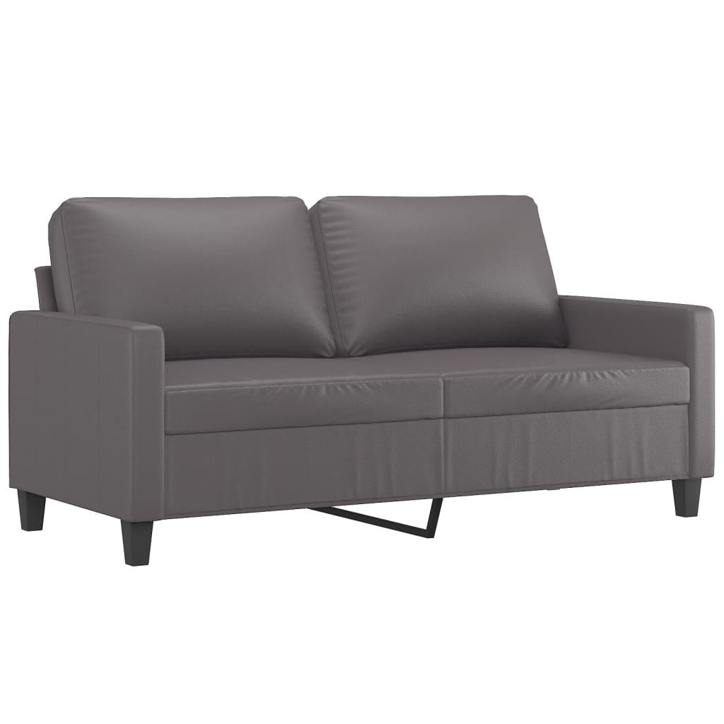 2-Seater Sofa Grey 140 cm Faux Leather