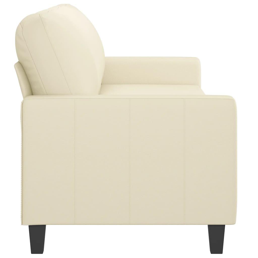 3-Seater Sofa Cream 180 cm Faux Leather