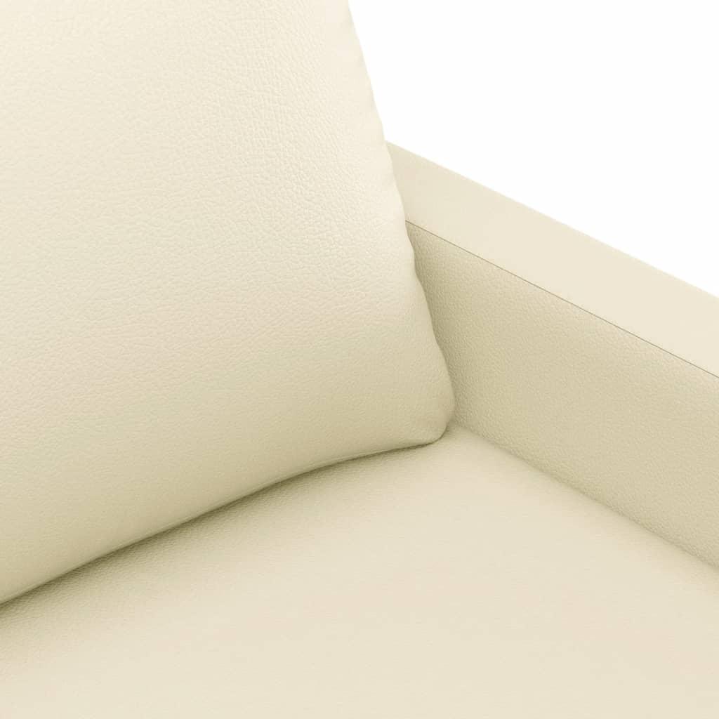 3-Seater Sofa Cream 180 cm Faux Leather