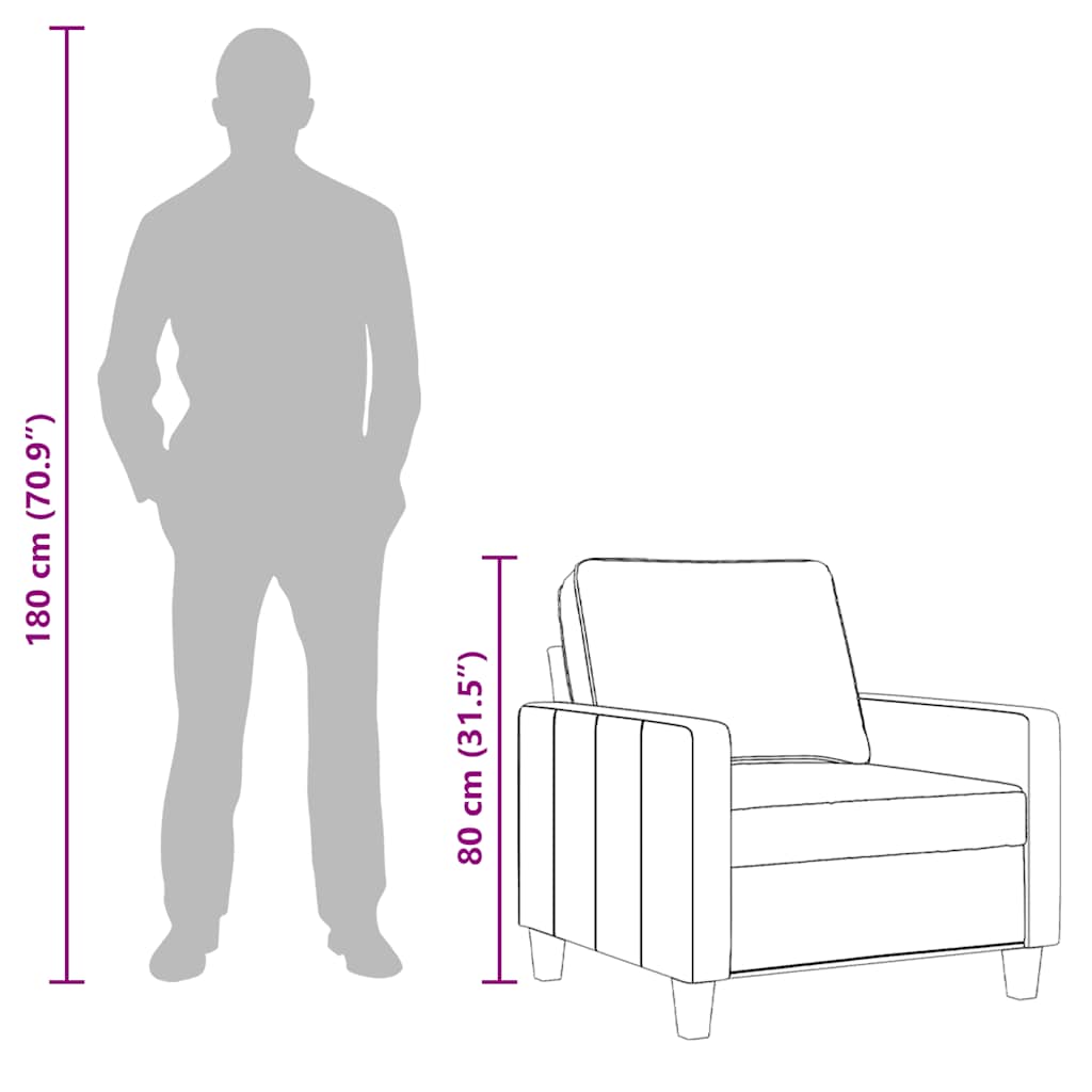 Sofa Chair Light Grey 60 cm Fabric