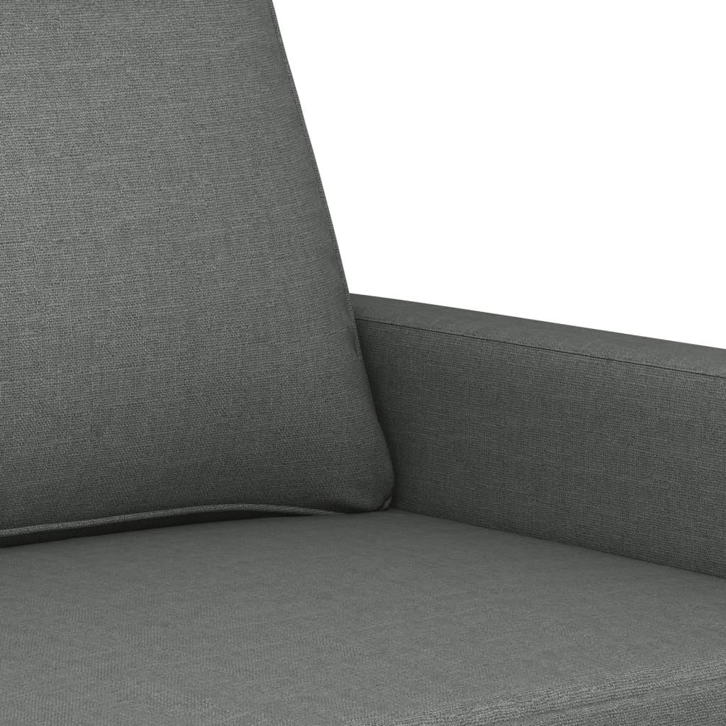 2-Seater Sofa Dark Grey 140 cm Fabric