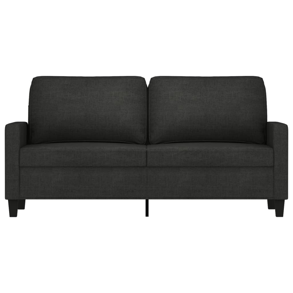 2-Seater Sofa Black 140 cm Fabric