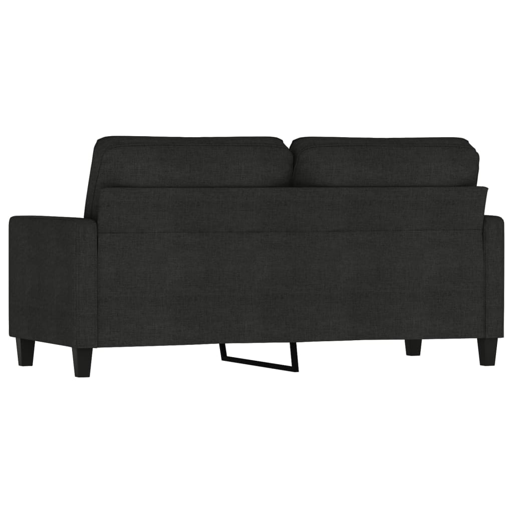 2-Seater Sofa Black 140 cm Fabric
