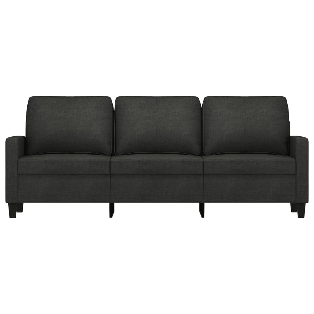 3-Seater Sofa Black 180 cm Fabric