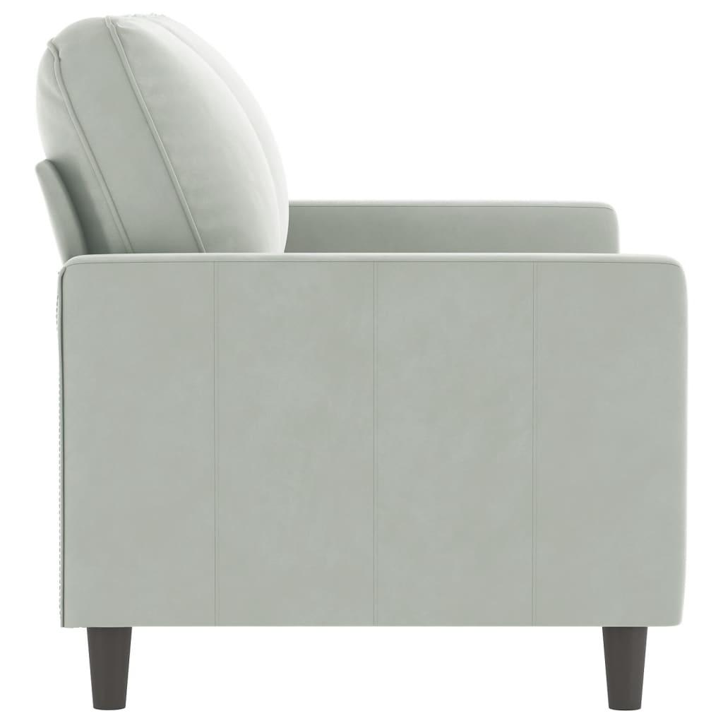 2-Seater Sofa Light Grey 120 cm Velvet