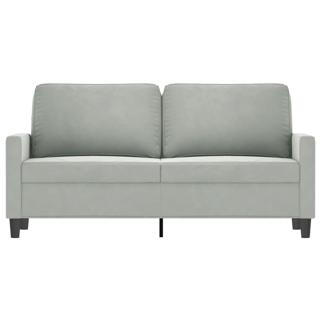 2-Seater Sofa Light Grey 140 cm Velvet