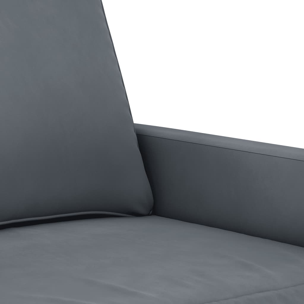 2-Seater Sofa Dark Grey 140 cm Velvet