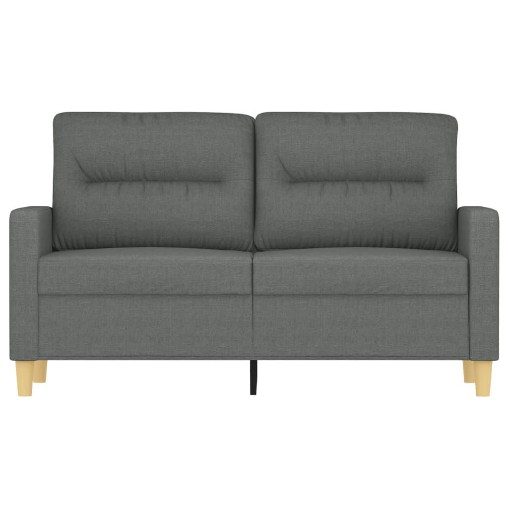 2-Seater Sofa Dark Grey 120 cm Fabric