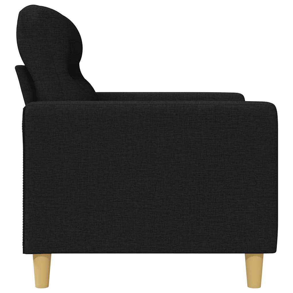 2-Seater Sofa Black 120 cm Fabric