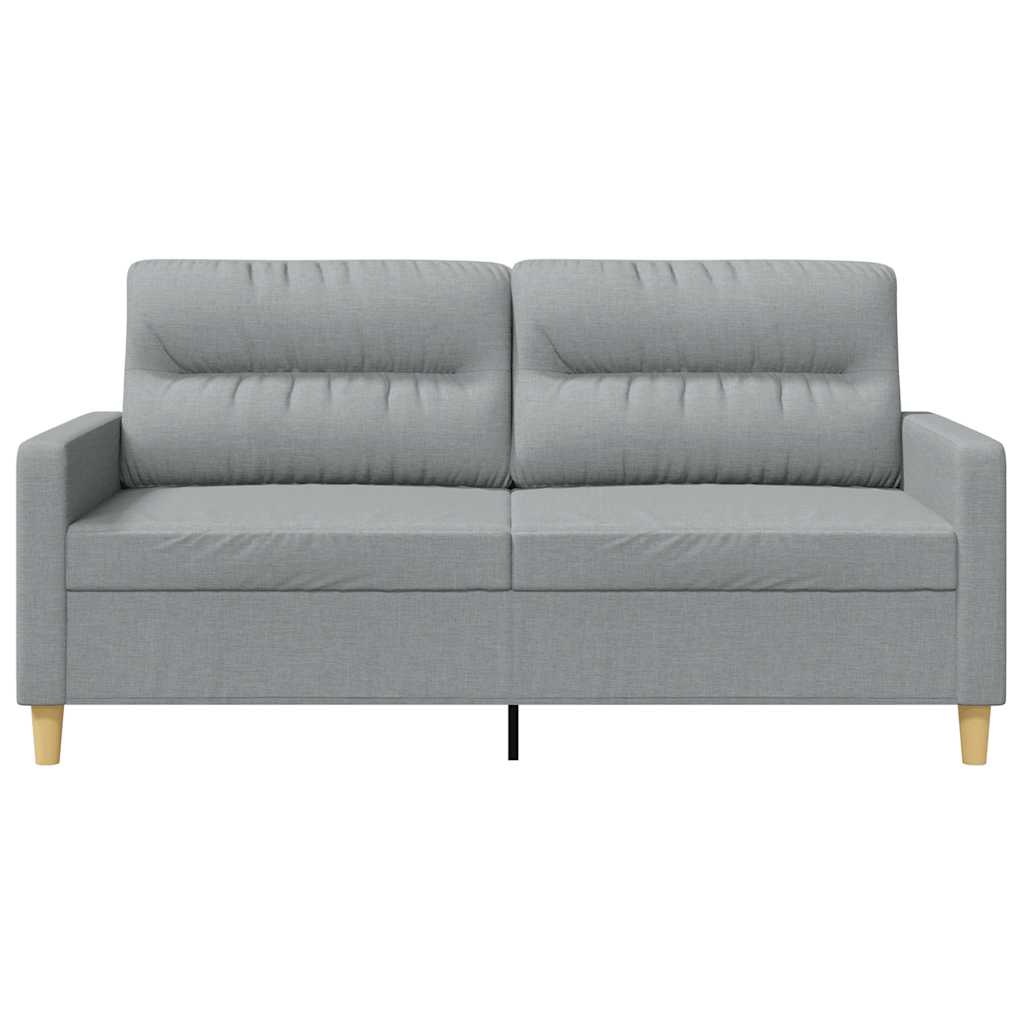 2-Seater Sofa Light Grey 140 cm Fabric