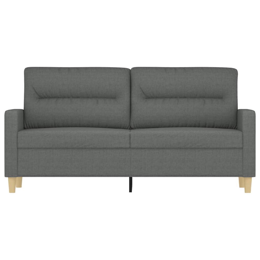 2-Seater Sofa Dark Grey 140 cm Fabric