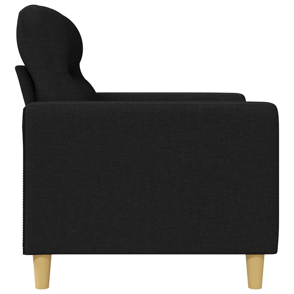 2-Seater Sofa Black 140 cm Fabric