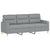 3-Seater Sofa Light Grey 180 cm Fabric