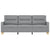 3-Seater Sofa Light Grey 180 cm Fabric