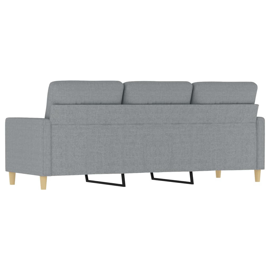 3-Seater Sofa Light Grey 180 cm Fabric