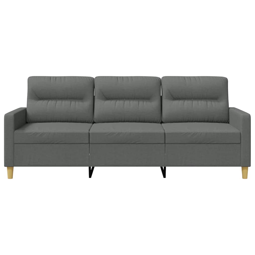 3-Seater Sofa Dark Grey 180 cm Fabric