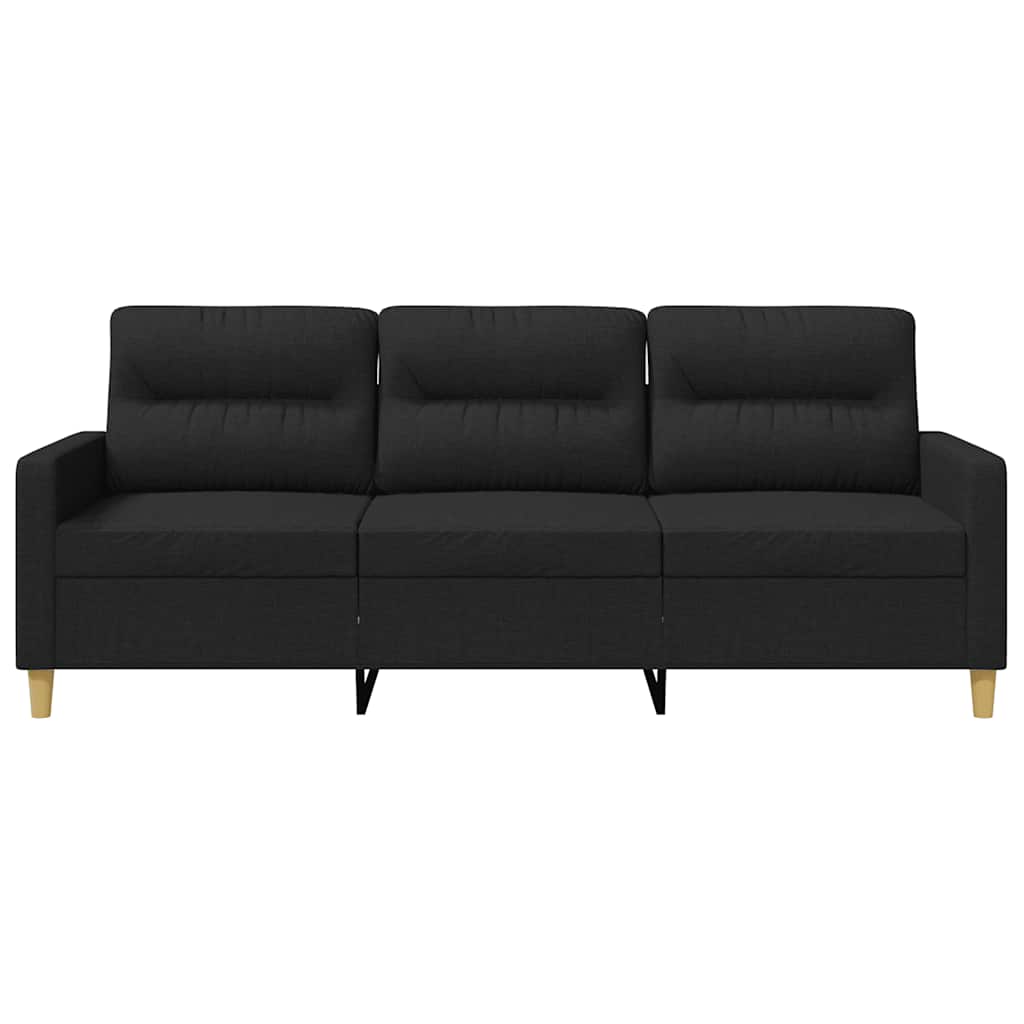 3-Seater Sofa Black 180 cm Fabric