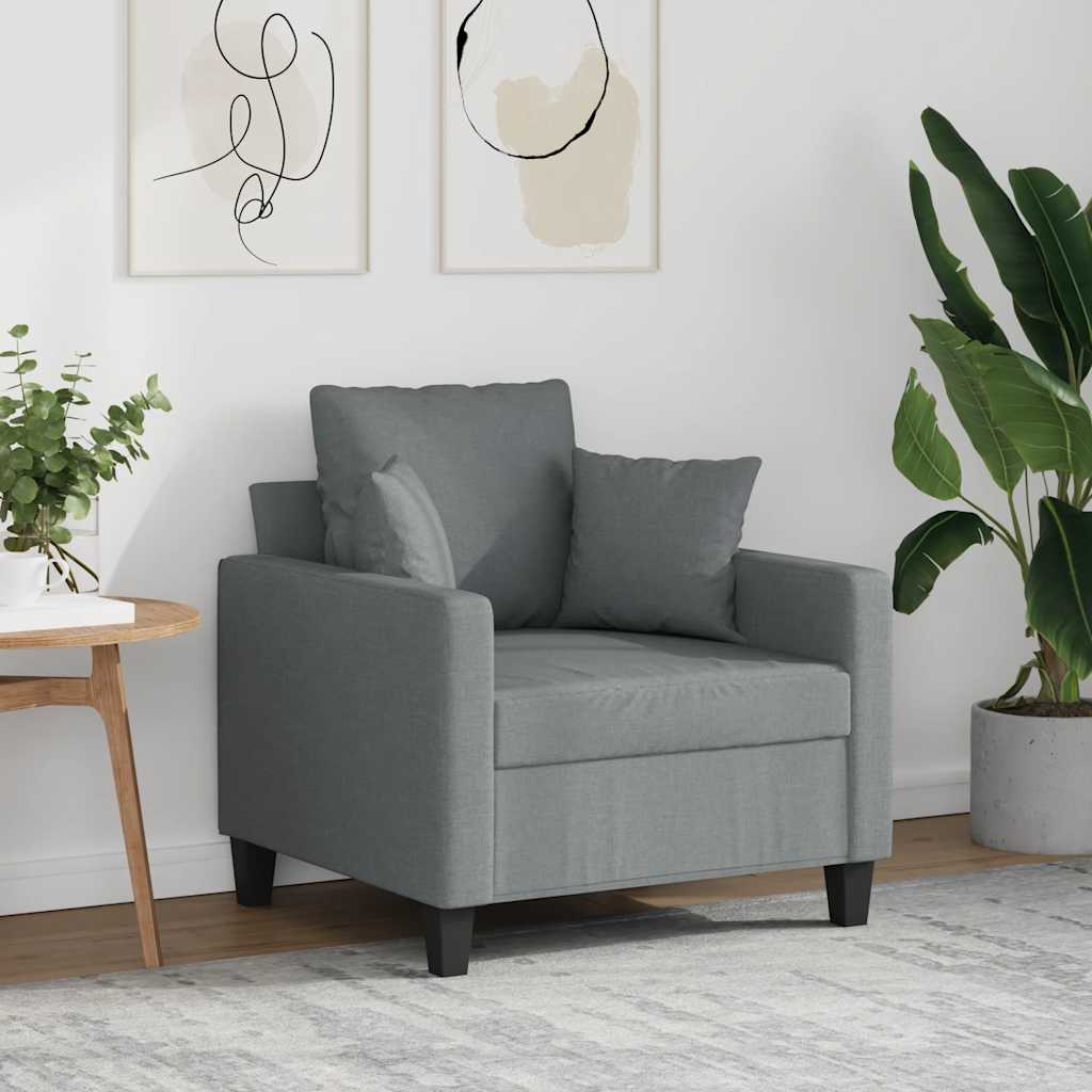 Sofa Chair Light Grey 60 cm Fabric