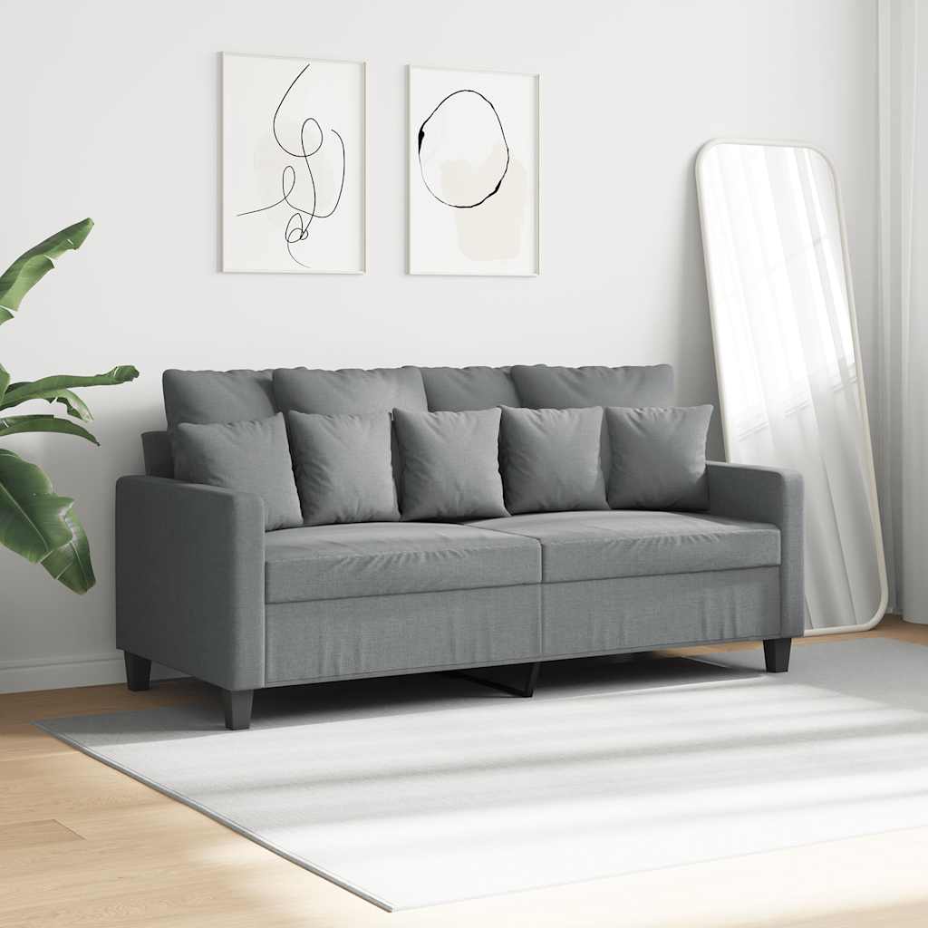 2-Seater Sofa Light Grey 140 cm Fabric
