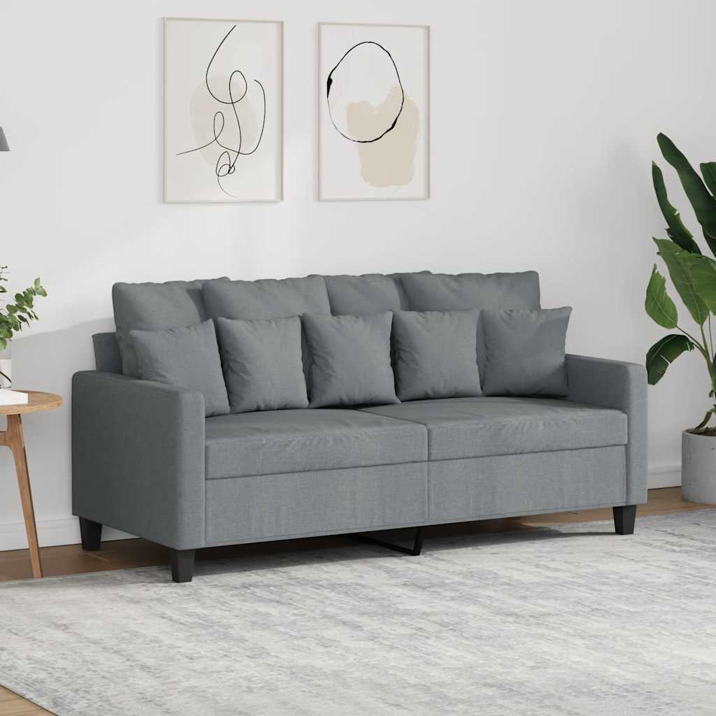 2-Seater Sofa Light Grey 140 cm Fabric