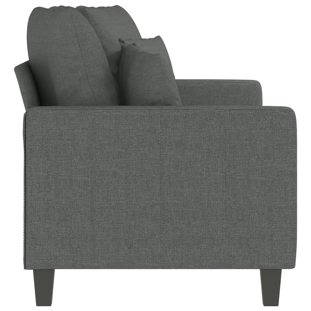 2-Seater Sofa Dark Grey 140 cm Fabric