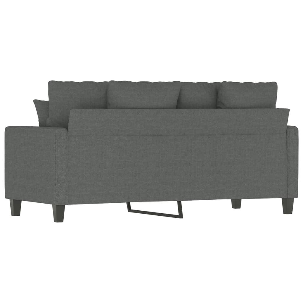 2-Seater Sofa Dark Grey 140 cm Fabric