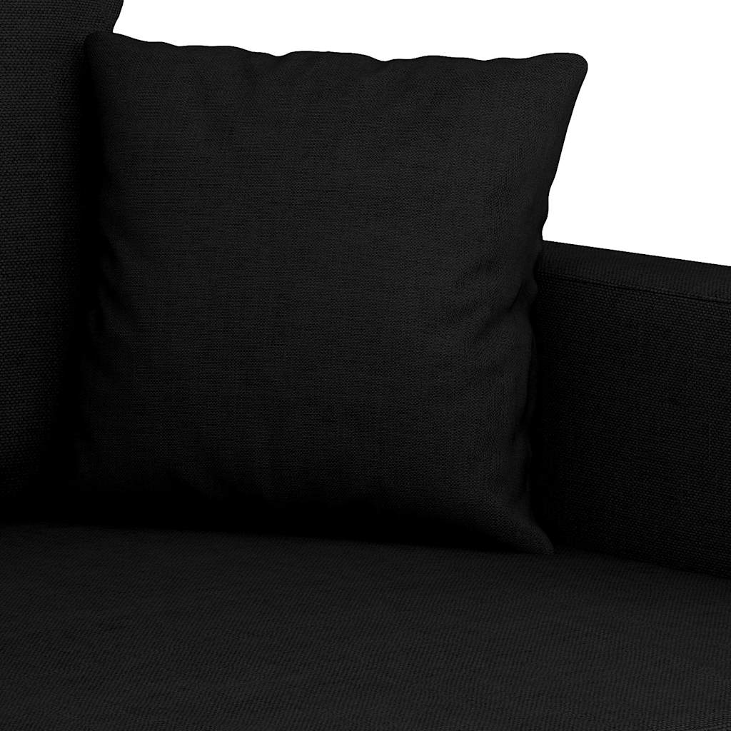 2-Seater Sofa Black 140 cm Fabric