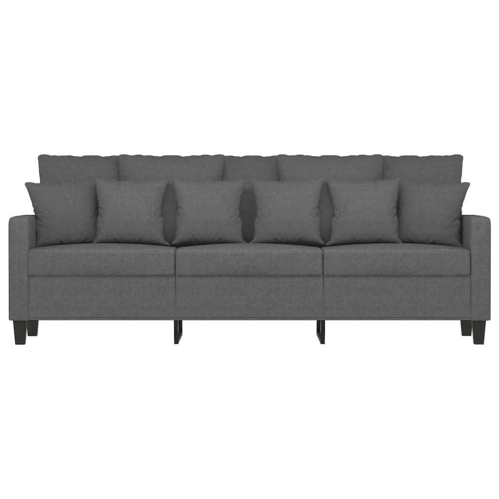 3-Seater Sofa Dark Grey 180 cm Fabric