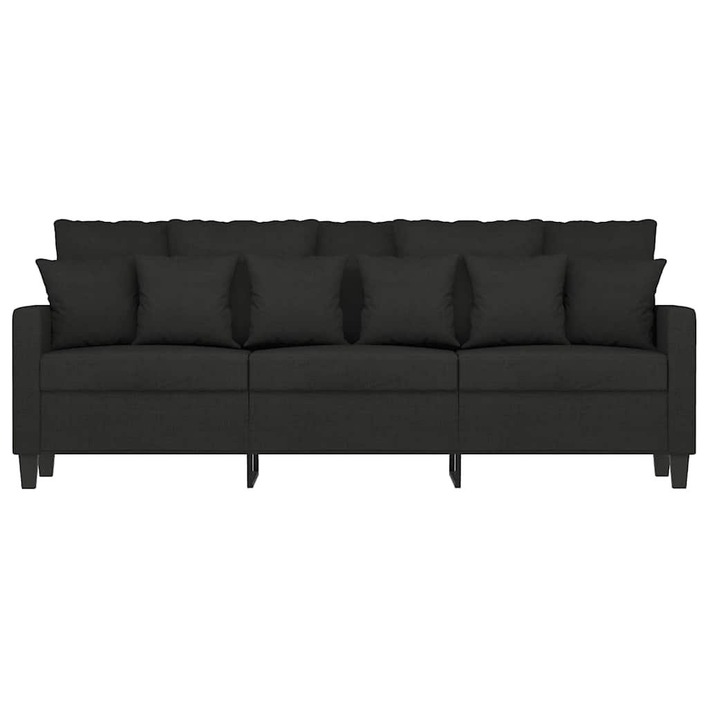 3-Seater Sofa Black 180 cm Fabric