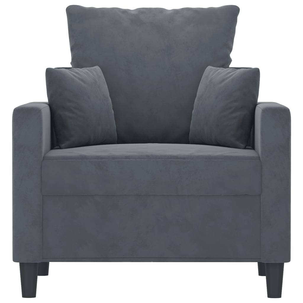 Sofa Chair Dark Grey 60 cm Velvet