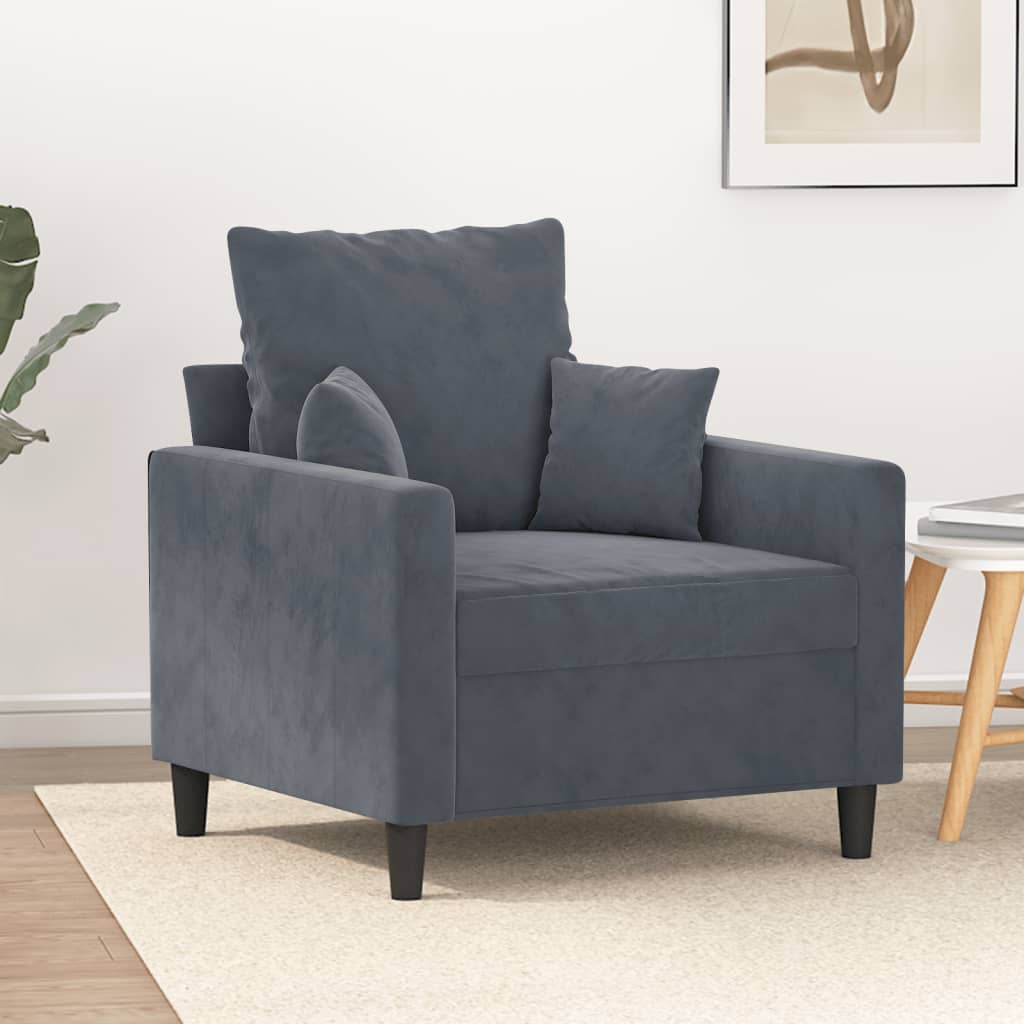 Sofa Chair Dark Grey 60 cm Velvet