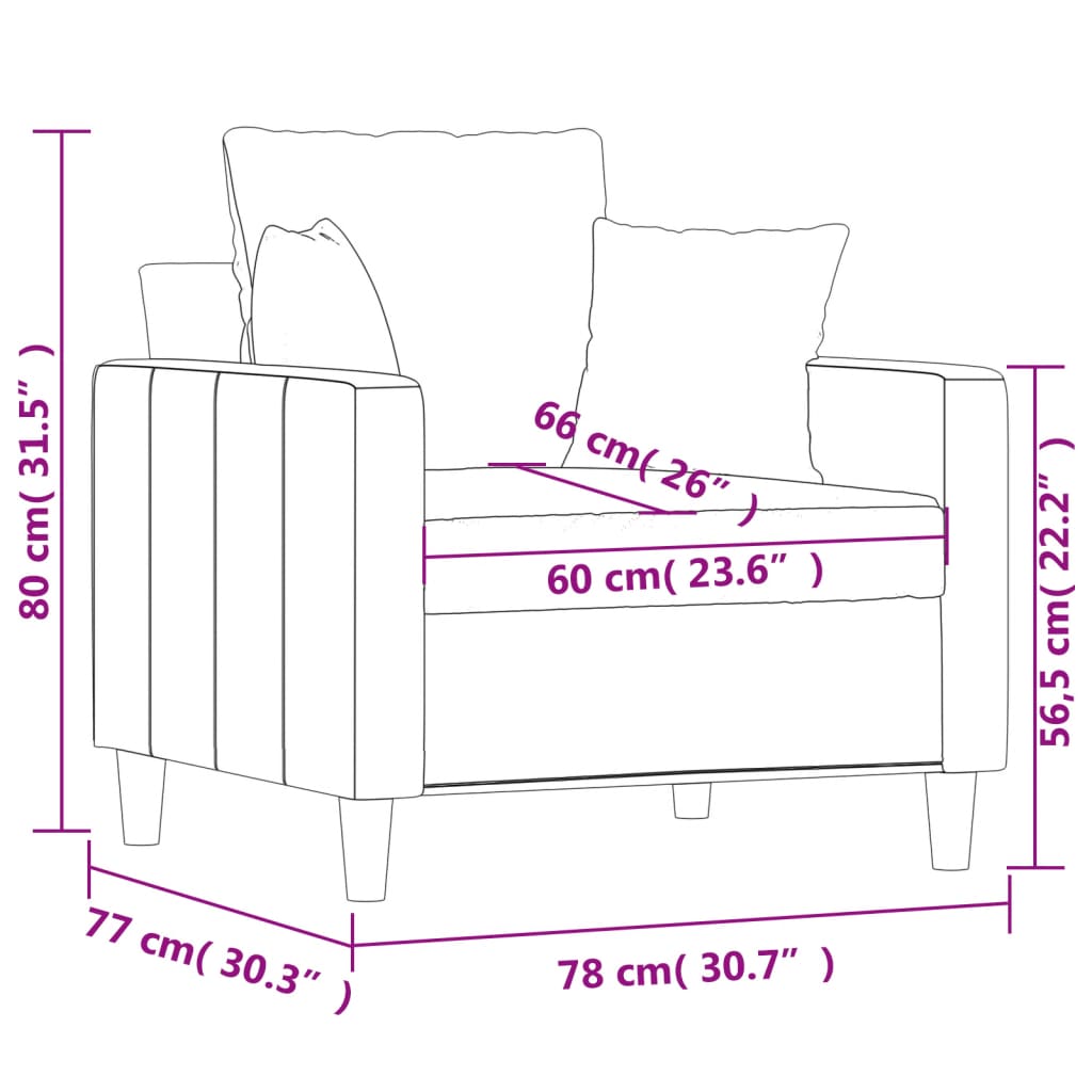 Sofa Chair Black 60 cm Velvet