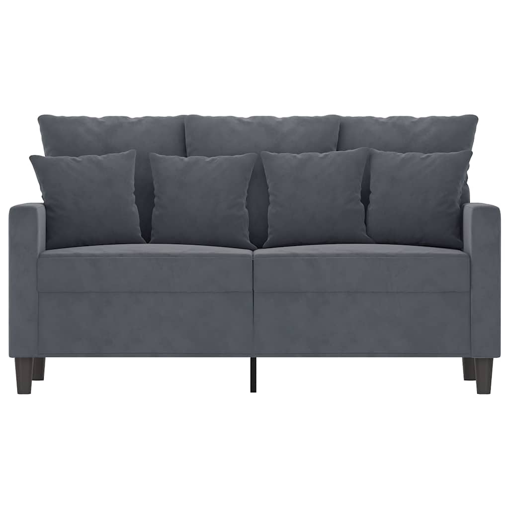 2-Seater Sofa Dark Grey 120 cm Velvet