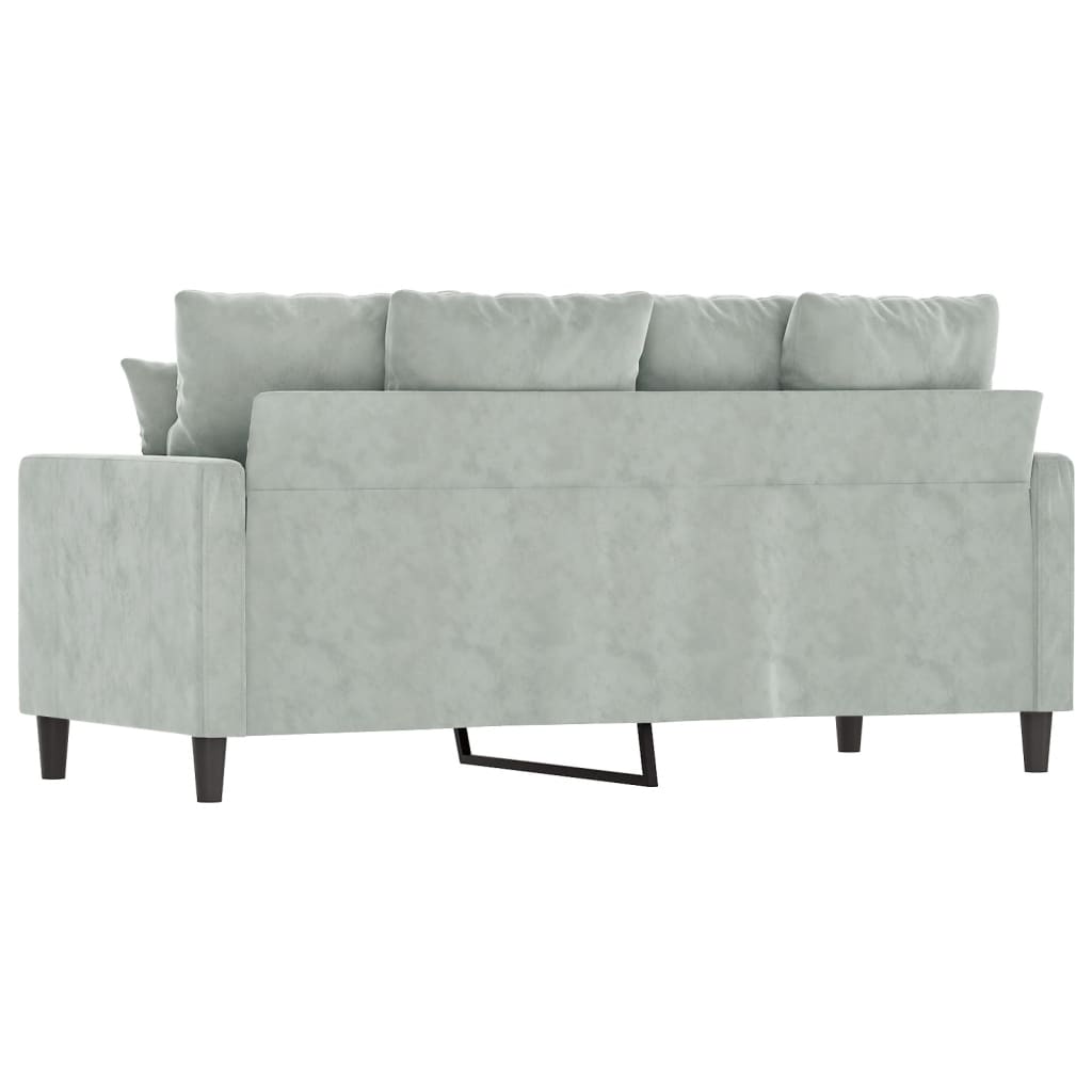 2-Seater Sofa Light Grey 140 cm Velvet