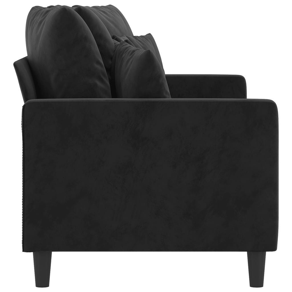 2-Seater Sofa Black 140 cm Velvet