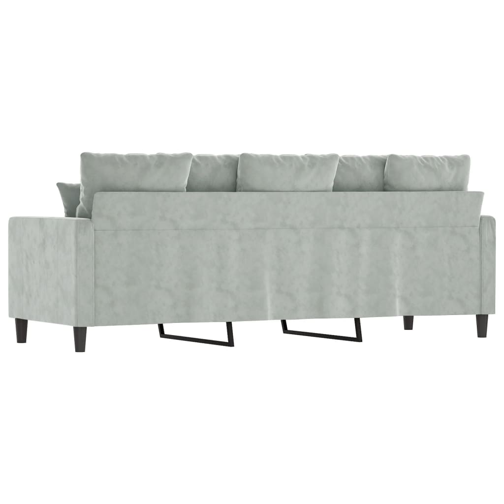 3-Seater Sofa Light Grey 180 cm Velvet