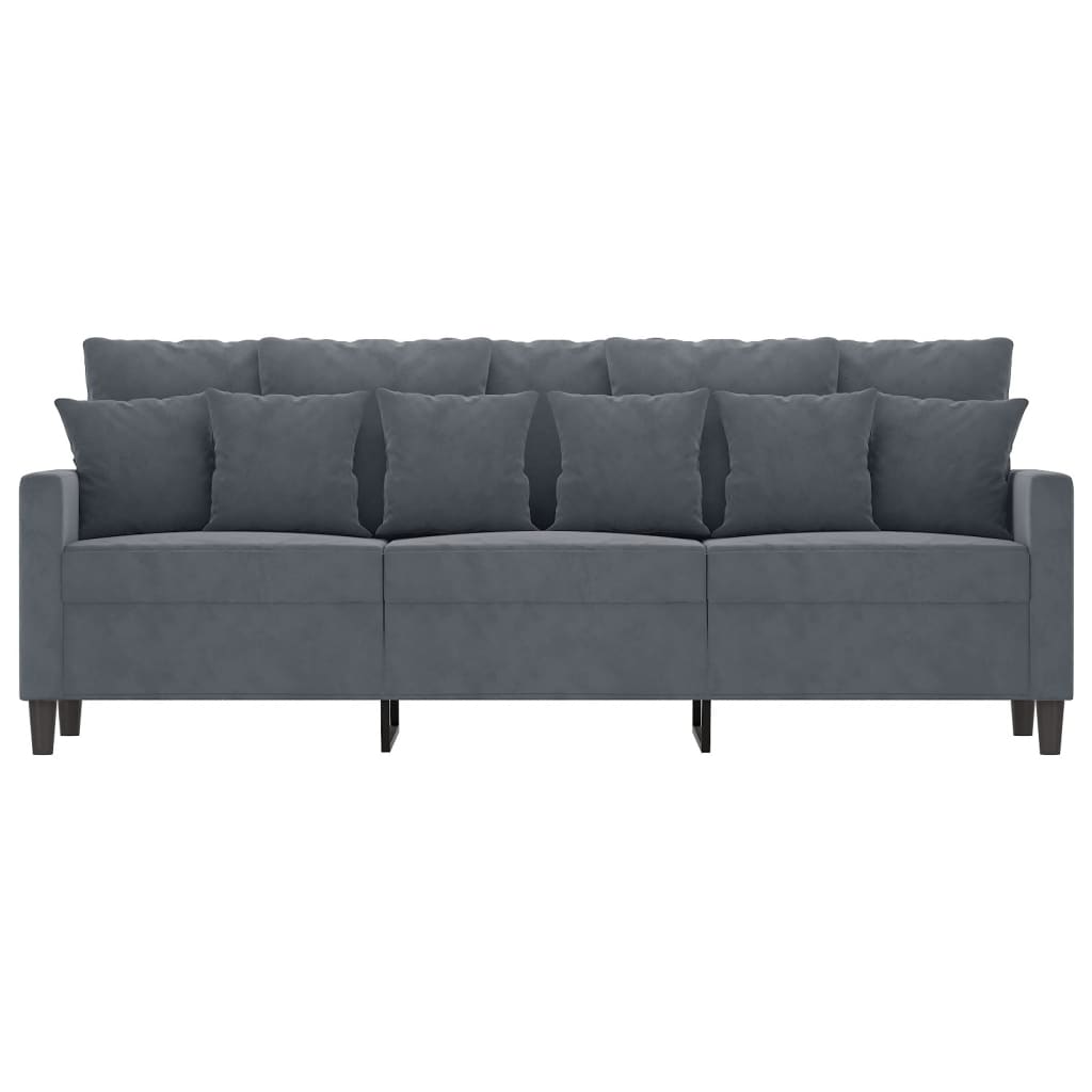 3-Seater Sofa Dark Grey 180 cm Velvet