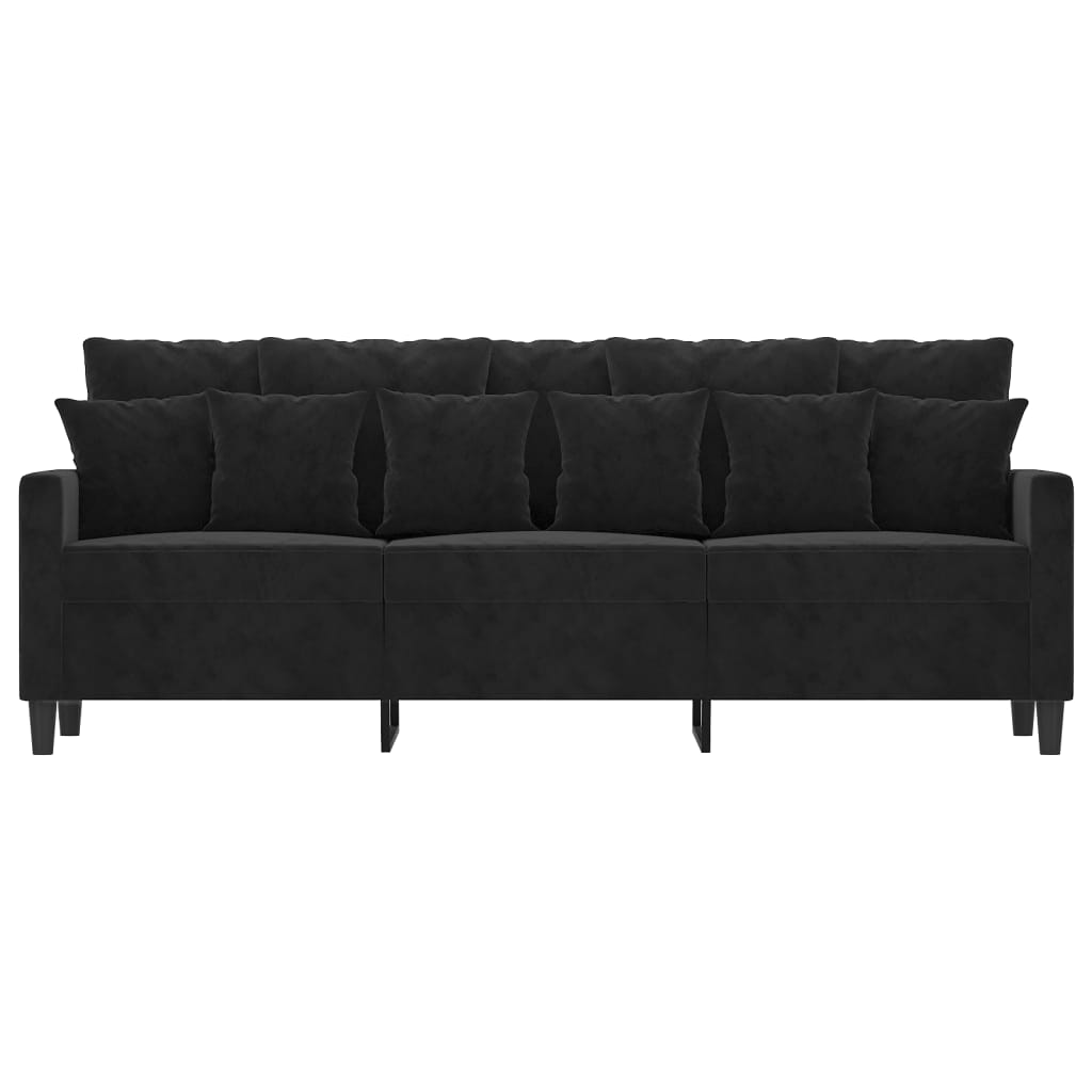 3-Seater Sofa Black 180 cm Velvet