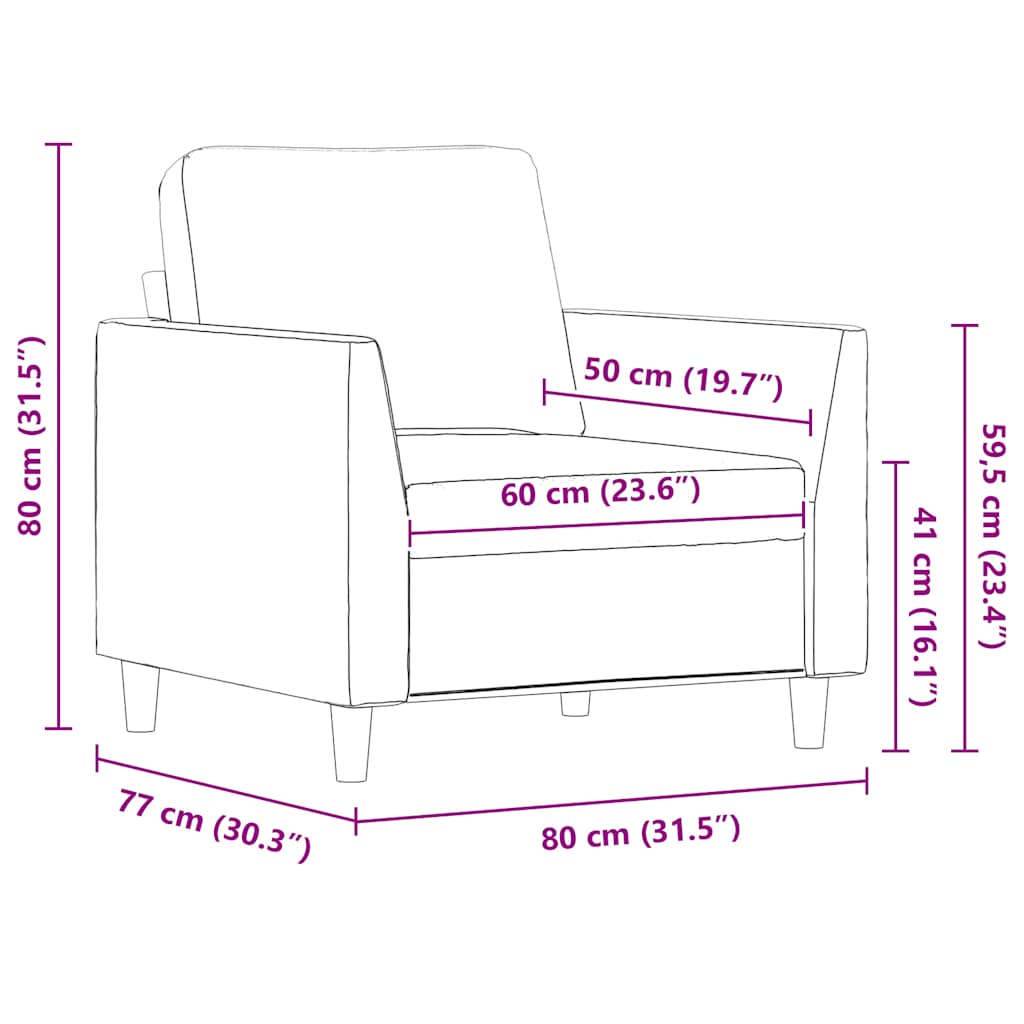 Sofa Chair Black 60 cm Faux Leather