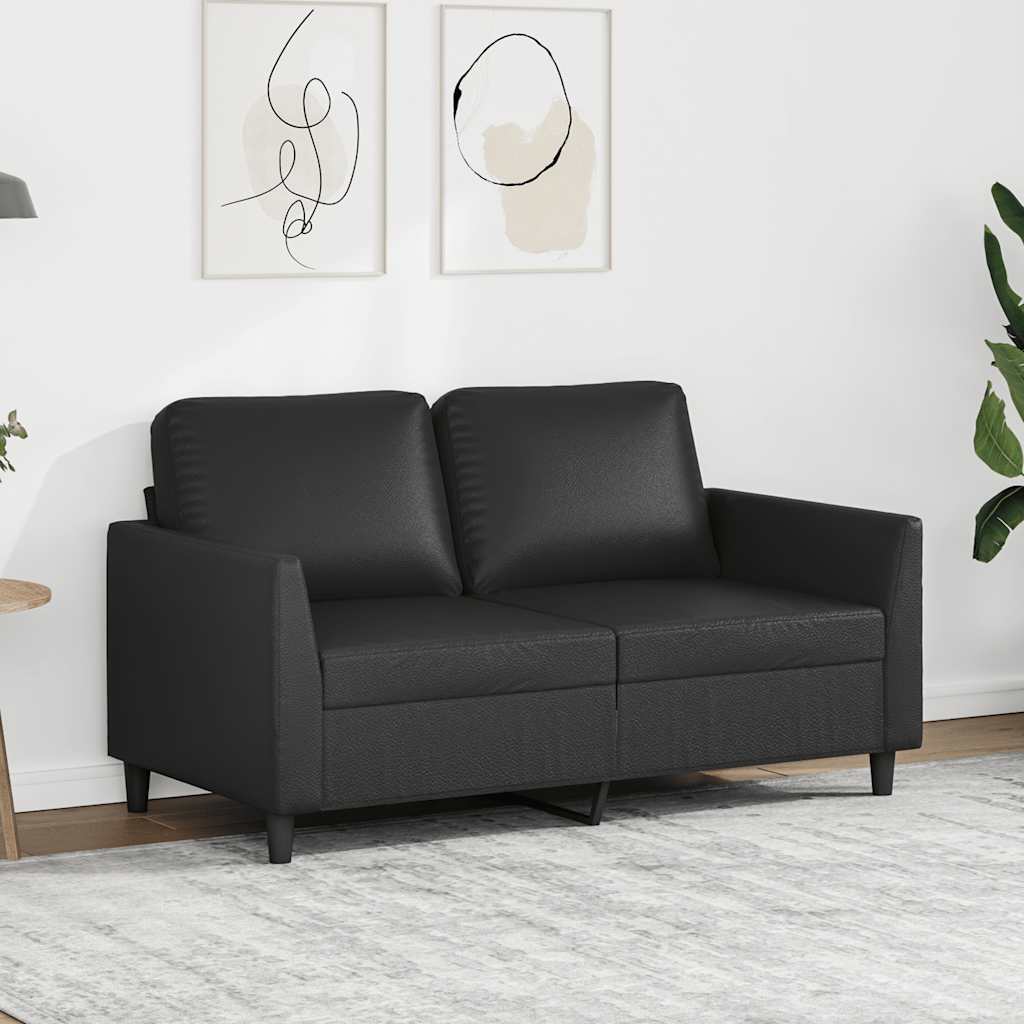2-Seater Sofa Black 120 cm Faux Leather